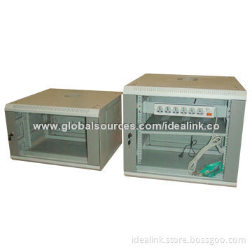 Wall-mounted SPCC Network Cabinets, Made of Cold-rolled Steel Material with Glass DoorNew